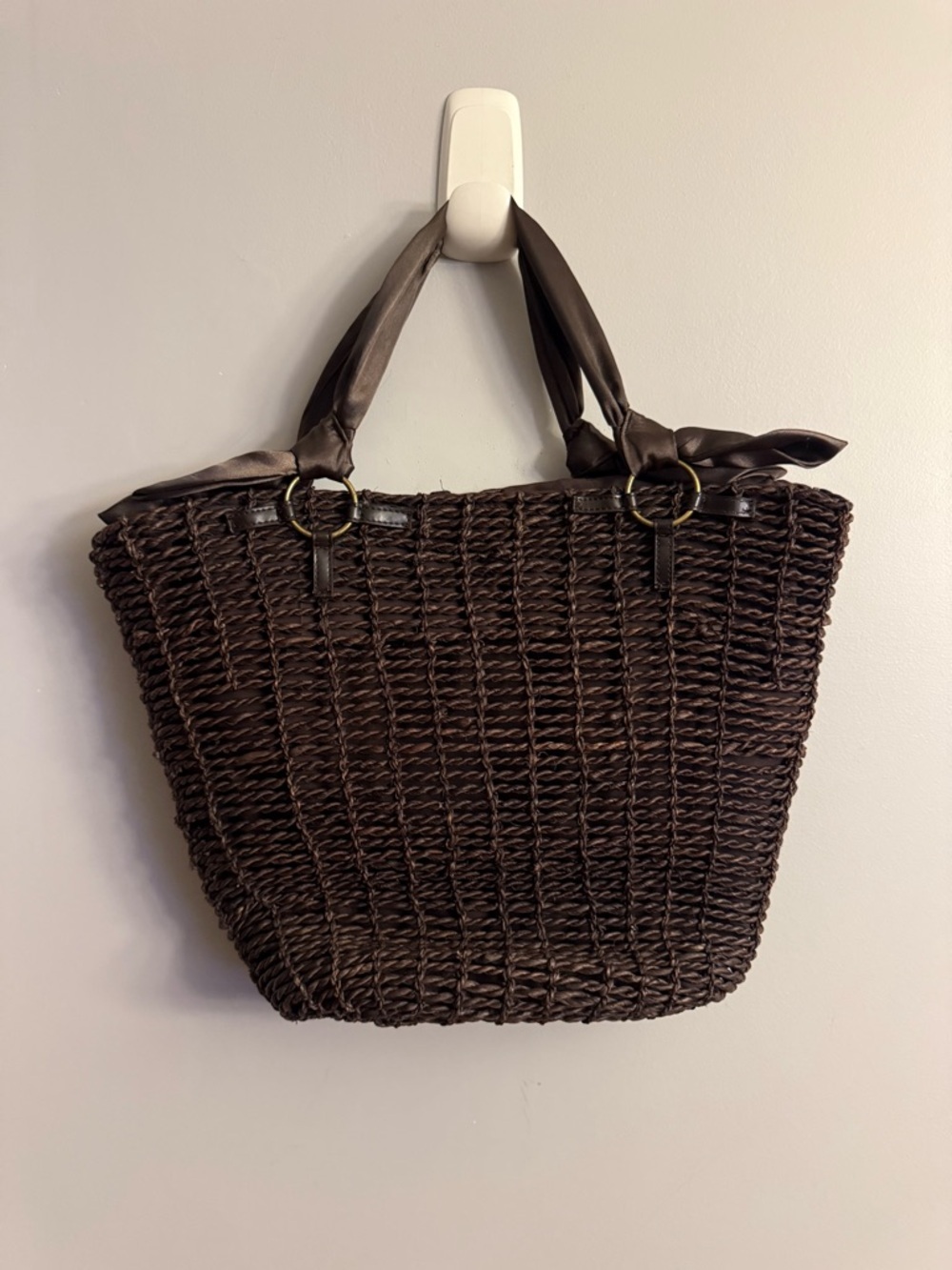 Reef Brown Woven Straw Tote Bag Large Beach Bag Coastal Summer Carryall